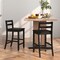 Costway 24-Inch Wooden Bar Stools Set of 2 with Ergonomic Backrest Counter Height Stools Black/White